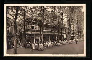 AK Bad Pyrmont, Konditorei und Kaffee Landwehrmann, Hauptallee, mit Straße und   - Picture 1 of 2