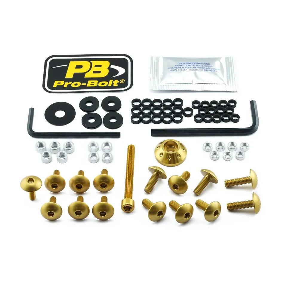 Kit de pernos de carenado de aluminio Pro Bolt dorado para Suzuki GSX-R 600 2011-2016 Foto 1 de 1