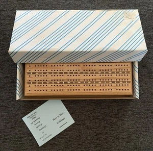 New Handmade Wooden Cribbage 3 Track Board With Inlay, Storage, 2 Card Decks - Picture 1 of 9