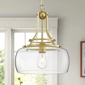Gold Chandelier Rustic Farmhouse Industrial Round Ceiling LED Light $105.99 AMZN - Picture 1 of 11