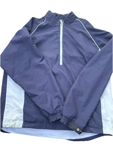 Footjoy FJ Dryjoys Tour Collection Giacca Camicia a Vento Blu Bianco Uomo Grande Golf - Foto 1 di 9