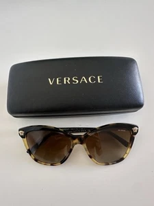 Versace 4313 Medusa Brown Havana Cat Eye Women Sunglasses - Picture 1 of 7