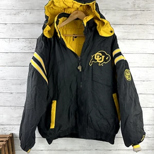 Vtg CU Colorado Buffalos Pro Player Reversible Puffer Jacket Size Large Football - Picture 1 of 12