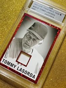 2022 1960 LEAF MEMORABILIA IN THE GAME USED TOMMY LASORDA RELIC 10/35 RARE CGS 9