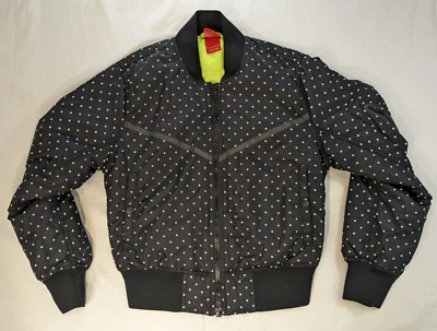 Chaqueta Bomber Nike RU Lunares Para Mujer Talla XS Negra Blanca Cremallera Completa Foto 1 de 4