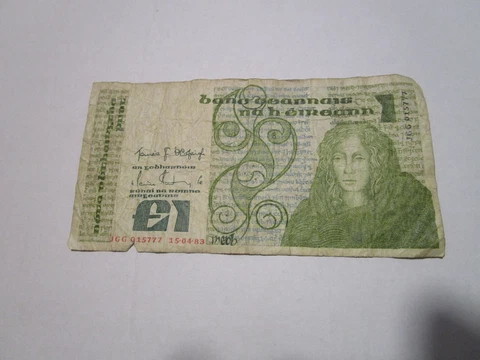 One Ireland 1 Pound note Cover