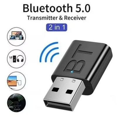 2PCS Bluetooth 5.0 Audio Receiver USB 3.5mm AUX Adapter Car TV PC Speaker↔ - Image 1 of 4