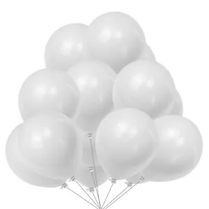Latex White Balloons for Party 100 pcs 12 inch Macaron White Balloons for Bab... - Picture 1 of 7