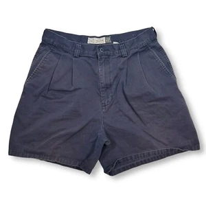 Pantaloncini vintage Gap Khakis vestibilità rilassata pieghettati casual cotone blu uomo taglia 32 - Foto 1 di 8