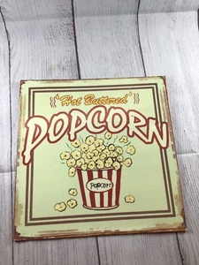 Vintage Popcorn Metal Decorative Sign - Picture 1 of 8