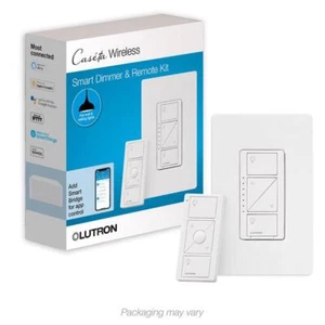 Kit remoto atenuador de iluminación inteligente inalámbrico Lutron P-PKG1W-WH-R Caseta - Imagen 1 de 12