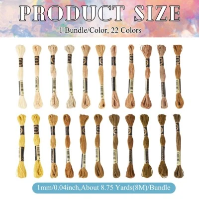 1Bag Gradient Color 1.0mm Polyester Embroidery Floss Cross Stitch Threads Crafts - Image 1 of 4