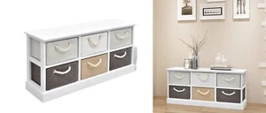 Flurbank mit 6 Schubladen Sitzbank Truhenbank Sitztruhe Flurschrank - Bild 1 von 7