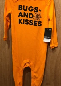 NWT Okie Dokie Orange Bugs & Kisses Halloween Sleeper 9 Months - Picture 1 of 5