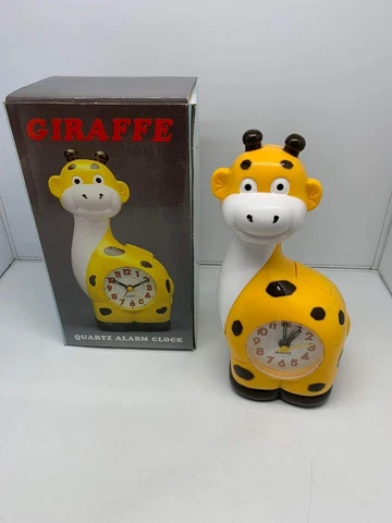 Vintage Giraffe Quartz Alarm Clock w/ Cute Melody Sound Taiwan RARE NEW WORKS Cover