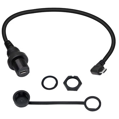 Micro USB Left Angled Mount Extension Dashboard Dash Flush Cable Car Boat Truck - Image 1 of 4