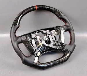 TOYOTA CROWN JZS171 JZS175 HYDROP DIPPED CF HONEY COMB LEATHER STEERING WHEEL - Picture 1 of 23