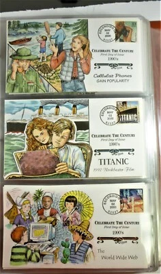 2000 CELEBRATE THE CENTURY 1990'S 15 Collins Hand Painted First Day Covers - Image 1 of 4