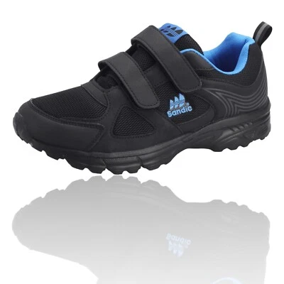 SANDIC Herren Sneaker Sportschuhe Turnschuhe Klettverschluss Freizeit Schwarz Blau