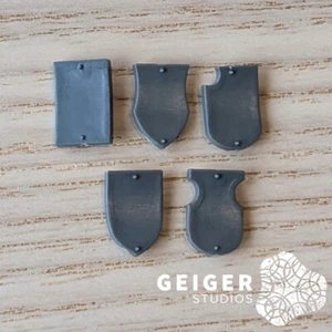 Warhammer 40K Grey Knight Bits | Terminator | 5pc Blank Shoulder Tilt Shield Set - Picture 1 of 1