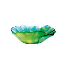 Daum Small Ginkgo Bowl in Green 03571 Sculpture