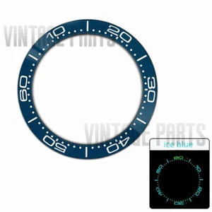 Bisel de reloj inclinado de cerámica azul hielo 38 mm azul luminoso inserto apto para reloj OMG - Imagen 1 de 1