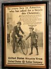 Antique United Stated Rubber Co. Authentic Bicycle Tire 1923 Christmas Print Ad 