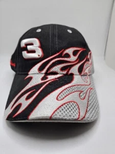 Vintage NWT Chase Authentics #3 Intimidator Baseball Hat Black/white/grey Flames - Picture 1 of 9
