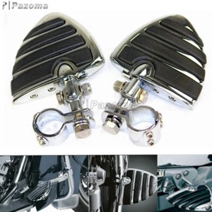 1-1/4" Clamps Engine Guard Highway Wing Style Foot Pegs Rest For Harley Touring - Picture 1 of 8