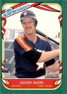 1987 Fleer Star Stickers. Glenn Davis . Houston Astros #31