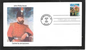 JOHN PHILLIP SOUSA SONGWRITER FDC 1997 MILWAUKEE WISCONSIN JERRY'S COVERS 1 of 1 - Picture 1 of 1
