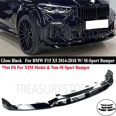 Alerón divisor labial parachoques delantero negro brillante para BMW F15 X5 M Sport 2014-2018 Foto 1 de 4