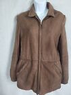 Vintage 80s Retro Pilot Bomber Style Leather Jacket Coat Brown Womens M Wilsons