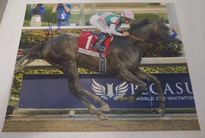 MIKE SMITH ARROGATE SIGNED 2017 PEGASUS WORLD CUP 8x10 HORSE RACING PHOTO CHAMP - Picture 1 of 1