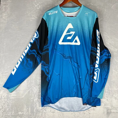 Answer Racing MX Offroad Long Sleeve Jersey Men’s Large Blue Water Design - Image 1 of 4