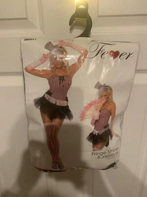 NUEVO SIN ETIQUETAS Disfraz Smiffy’s Flecos Rayas Burlesco Adulto Talla Mediana Negro y Rosa Foto 1 de 4