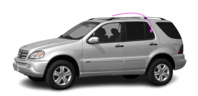 Fit 98-05 Mercedes Benz ML320,350,430,500,55AMG 4D Driver Rear Left Vent Glass - Image 1 of 4