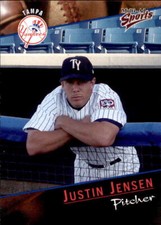 2001 Tampa Yankees Multi-Ad 14 Justin Jensen Santa Cruz California Baseball Card