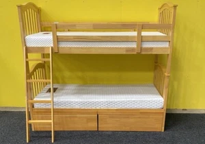 Cosmos Bunk Bed - White of Maple - Storage Drawers -Cosmos Solid Twin Bunks - Picture 1 of 17