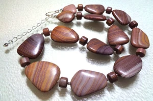 DR JAY KING Signed, Sterling 925 Stamped, made in China, Natural Hickoryite Neck - Picture 1 of 5