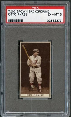 1912 T207 #89 Otto Knabe {Recruit back} Philadelphia NL PSA 6 EX-MT 02322377  - Image 1 of 2