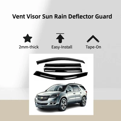Window Visor Sun Rain Deflector Guard Fits for Chevrolet Traverse 09-16 - Image 1 of 4