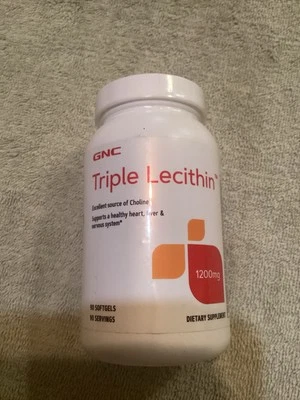 GNC Triple Lecithin 1200 MG 90 Softgels Heart Liver Nervous System Exp 9/2025 - Imagem 1 de 4