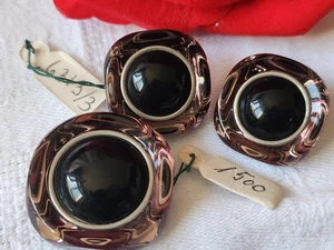Trio Buttons Vintage Superb Very Distinctive Square 2,2 CM And 2,6 CM Ref 5958 - Picture 1 of 4