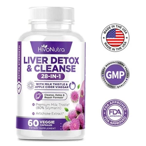 HivoNutra 28 in 1 Leber Detox & Cleanse-Mariendistel, aktive Leber Gesundheit Formel - Bild 1 von 9