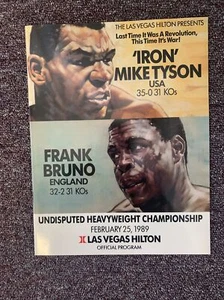 Mike Tyson vs Frank Bruno 1 Official On-Site Program; Sold Out At 2/25/89 Fight - Picture 1 of 10
