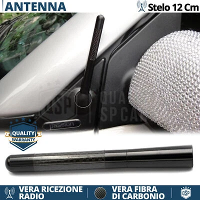 Antenna Corta 12cm Fibra Carbonio PER Smart Fortwo VERO Segnale RADIO AM-FM-DAB - Immagine 1 di 4