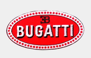 BUGATTI PARCHE BORDADO HIERRO/COSER 3-1/2" X 1-7/8" VEYRON DIVO QUIRON, BÓLIDO - Imagen 1 de 2