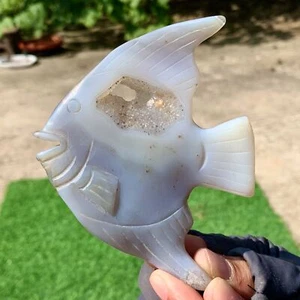 80G Natural Agate crystal cave hand-carved fish crystal specimen treatment - Picture 1 of 21