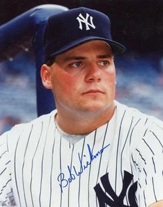 BOB WICKMAN NEW YORK YANKEES SIGNED AUTOGRAPHED 8X10 PHOTO W/COA - Picture 1 of 1